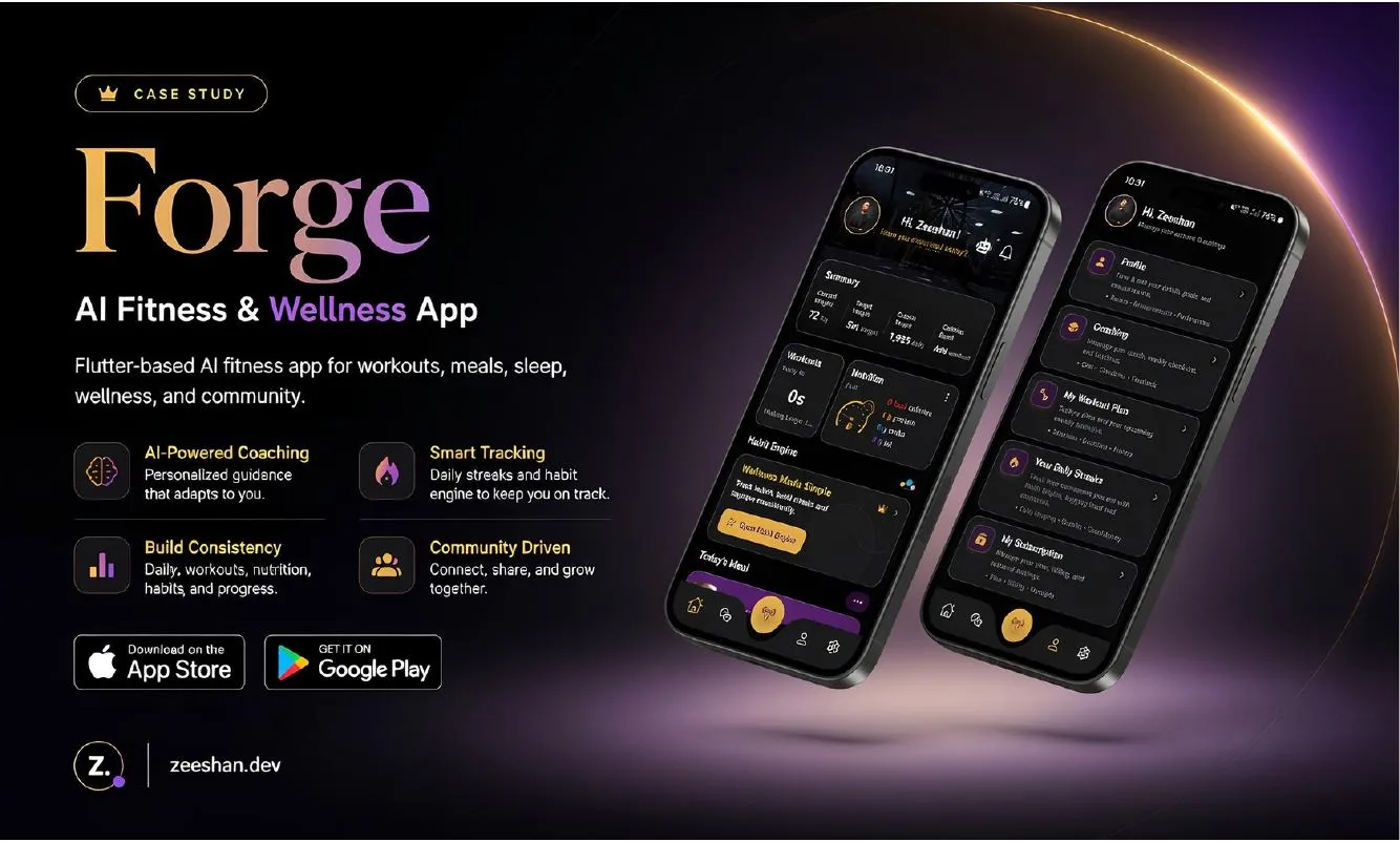 Forge app — AI-powered Flutter fitness and wellness app case study