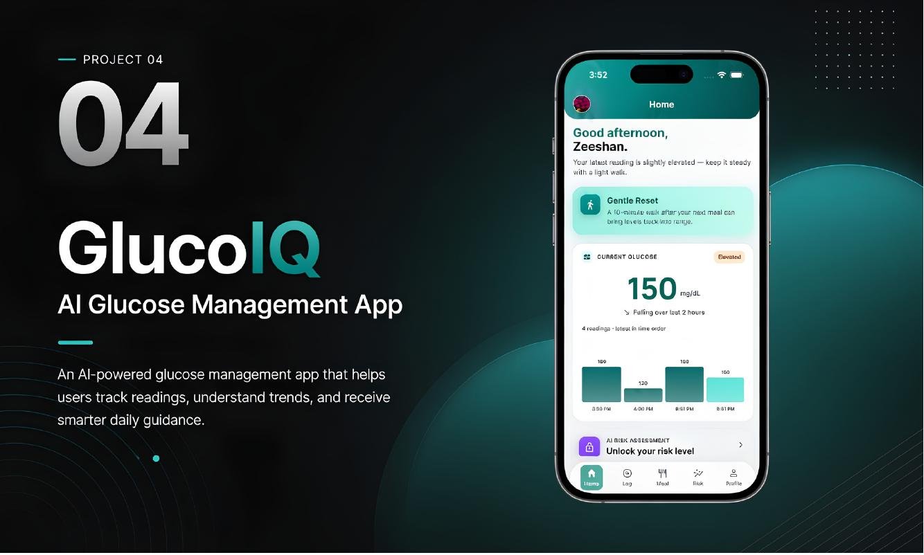 GlucoIQ app — AI glucose management mobile app case study