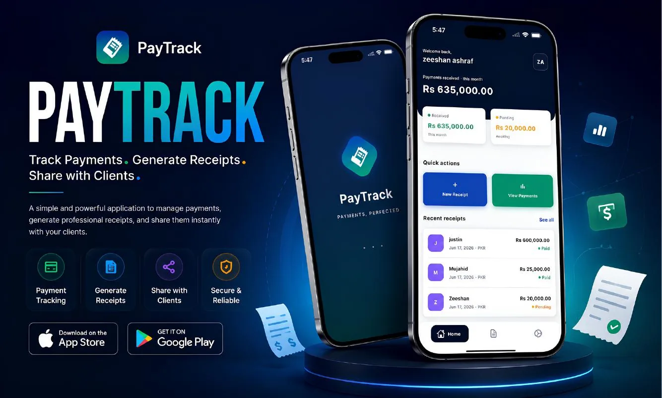 PayTrack app — payment tracking and receipt management mobile app case study